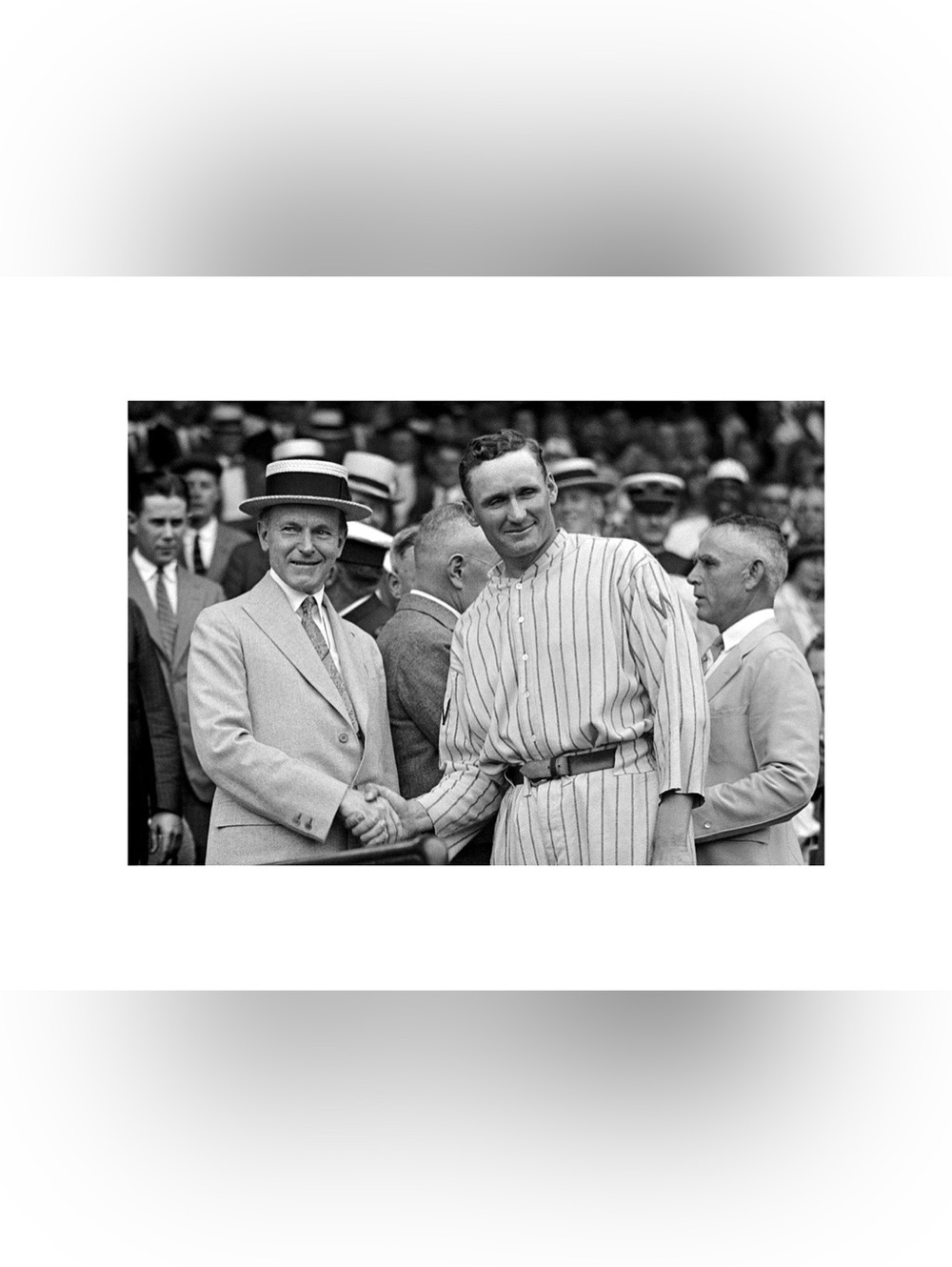 1924 Walter Johnson Pitcher Calvin Coolidge Baseball History Photo 4x6
